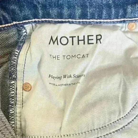 Mother Denim Tomcat Straight Leg Jean in Playing With Scissors Size 26 - Picture 10 of 15